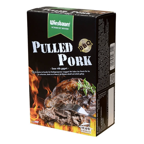Pulled Pork sous vide vorgegart von Wiesbauer Gourmet kaufen. Das Pulled Pork, sous vide vorgegart ist gelingsicher. Pulled Pork kaufen, Pulled Pork online kaufen