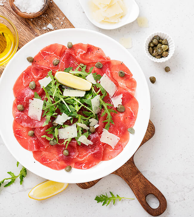 Carpaccio die Delikatesse kaufen. Carpaccio kaufen, Carpaccio bestellen, Carpaccio online bestellen