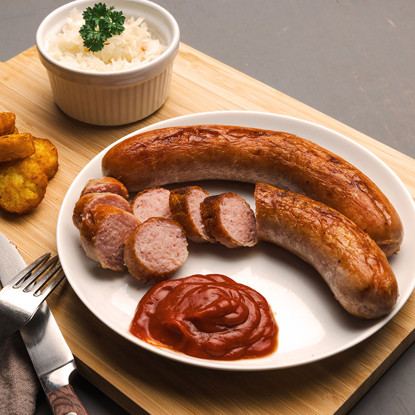 Bratwürstel kaufen, Grillwürstel online bestellen. Bratwürstel Wiesbauer Gourmet im Onlineshop bestellen.