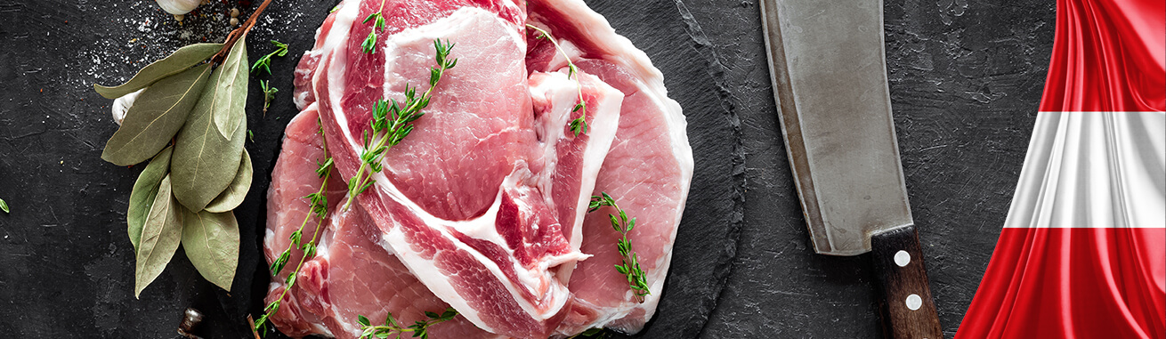 Regionales Schweinefleisch kaufen. Schweinefleisch aus Österreich. Regionales Fleisch vom Duroc Schwein bestellen. Schweinefleisch aus der Region kaufen im Online Shop!