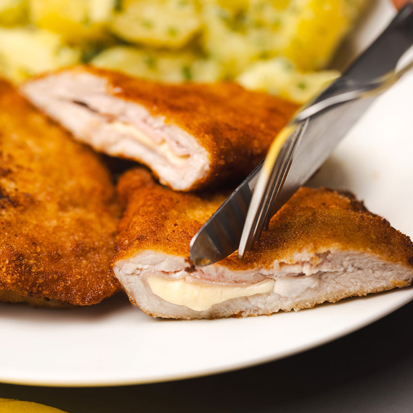 Schweins Cordon bleu 5 Stk = 900 g tiefgefroren. Schweins Cordon bleu kaufen. Schweins Cordon bleu online bestellen, Schweins Cordon bleu von Wiesbauer Gourmet