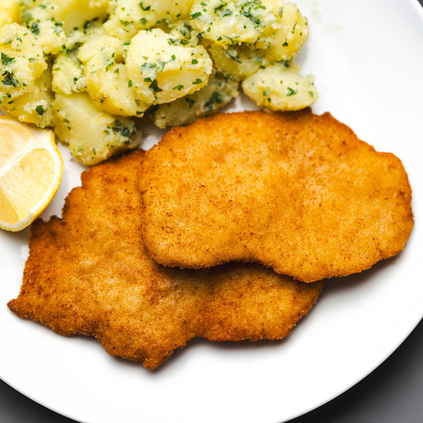 Putenschnitzel paniert 10 Stk = 1000 g tiefgefroren, Putenschnitzel kaufen. Putenschnitzel online bestellen, Putenschnitzel paniert von Wiesbauer Gourmet