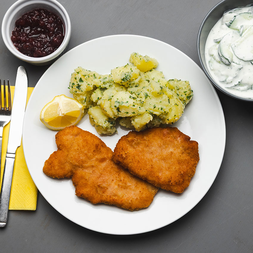 Surschnitzel paniert 10 Stk = 1000 g tiefgefroren, Surschnitzel paniert kaufen. Surschnitzel online bestellen, Surschnitzel paniert von Wiesbauer Gourmet