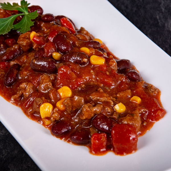 Chili con Carne kaufen ✓ 700 g für 1 Person - absolut gelingsicher und servierfertig in wenigen Minuten. Chili con Carne Zubereitung im Topf oder Mikrowelle