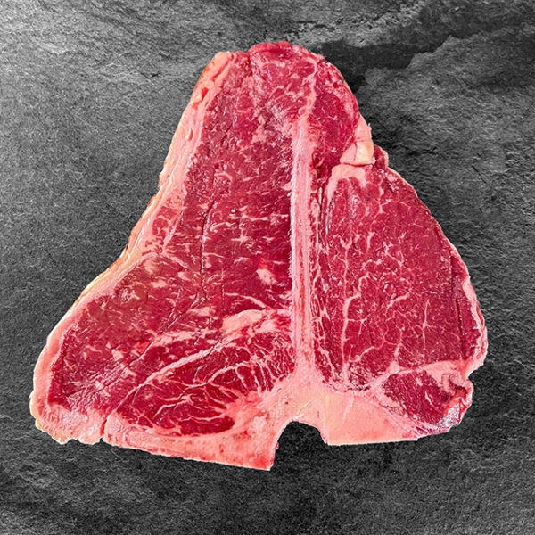 Rinder Porterhouse Steak Irland 500g = 1Stk. ✓ Porterhouse Steak kaufen aus Irland ✓ Lieferung in 24 h ✓ Kühlbox mit garantierter Kühlkette