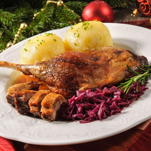 Weihnachtsente halbiert Wiesbauer Gourmet. Halbe Ente Sous Vide vorgegart - mindestens 800g = 1 Stk. Ente halbiert