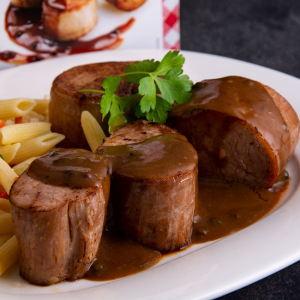 Original Sous Vide Schweinefilet mit Pfefferrahmsauce 550 g ➤ Wiesbauer Sous Vide Fertiggericht. Schweinefilet mit Pfefferrahmsauce kaufen!