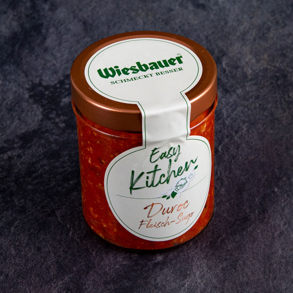 Duroc Fleisch Sugo Easy Kitchen Paprika Tomate 400 g. Duroc Schweine Sugo. Sugo online kaufen