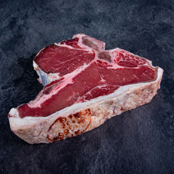 Bio Rinder T-Bone Steak aus Österreich Dry Aged von der Kalbin ➤ Kalbin T Bone Steak kaufen. Sichere 24h Lieferung, garantierte Kühlkette.