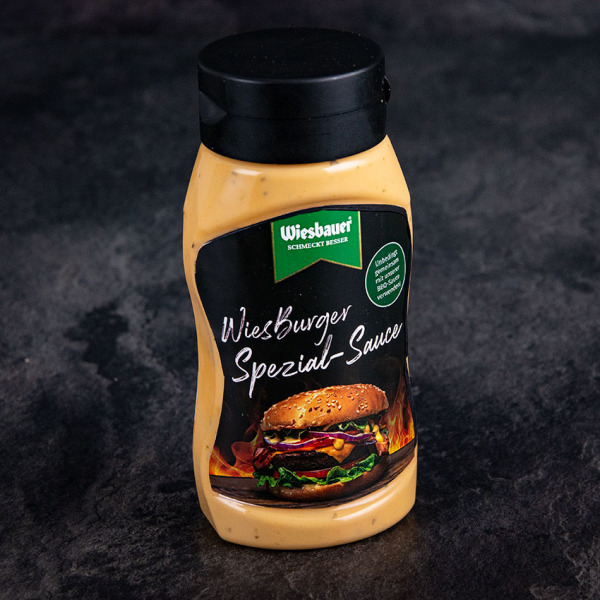 Spezial Sauce für Burger 270 g in der Quetschflasche. Special Burger Soße online kaufen. Geschmack: Mayonnaise mit Essiggurke & Knoblauch