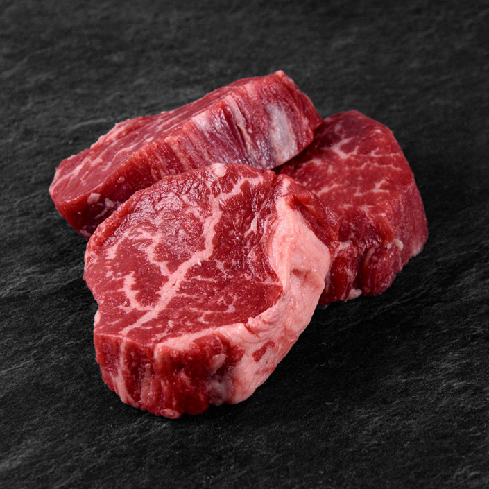 Wagyu Beef Filetspitzen Steaks BMS 68 150g 23 Stk. Wiesbauer Gourmet