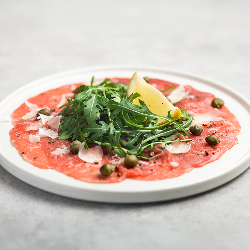 Chianina Carpaccio von Wiesbauer Gourmet, Carpaccio vom Chianina Rind, Chianina Ribeye Entrecôte, Chianina Carpaccio kaufen, Chianina Entrecôte Ribeye Steak