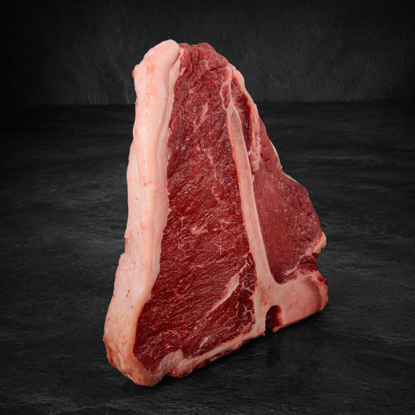 Chianina T-Bone Steak kaufen ➤ Bistecca alla Fiorentina 1 kg vom Chianina Rind. Besonders nussiger, voller Fleischgeschmack bei diesem Steak