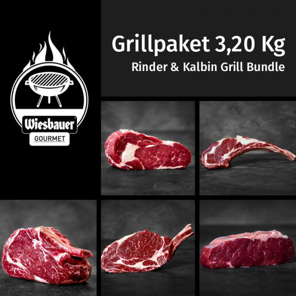 Rinder, Kalbin Bundle 3,05Kg Grillpaket. Grillfleisch Steaks, Beiried kaufen. Rinder Rib Eye Steak, Kalbin Tomahawk Steak dry aged, Cultbeef Prime Rib, uvm.