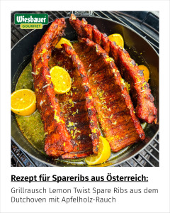 Grillrausch Lemon Twist Spare Ribs aus dem Dutchoven mit Apfelholz-Rauch