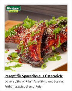 Olivers „Sticky Ribs“ Asia-Style mit Sesam, Frühlingszwiebel und Reis