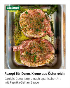 Daniels Duroc Krone nach spanischer Art mit Paprika-Safran Sauce