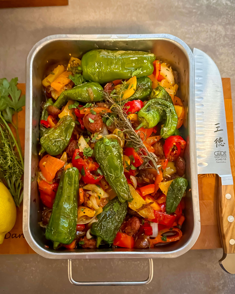 Daniels Txogitxu Beiried mit Chorizo-Sauce und Gemüse Daniels Txogitxu Beiried mit Chorizo-Sauce und Gemüse