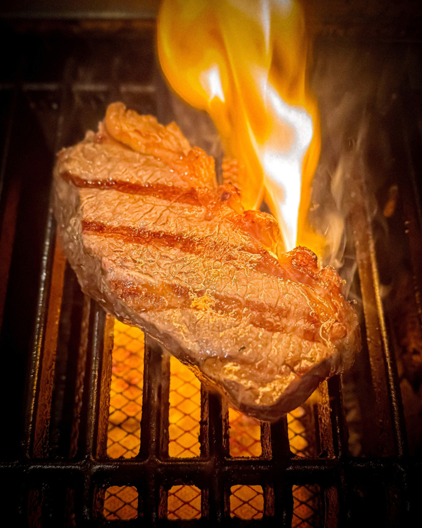 Daniels Rumpsteak mit Pfeffersauce, Kartoffelgratin und Romanesco