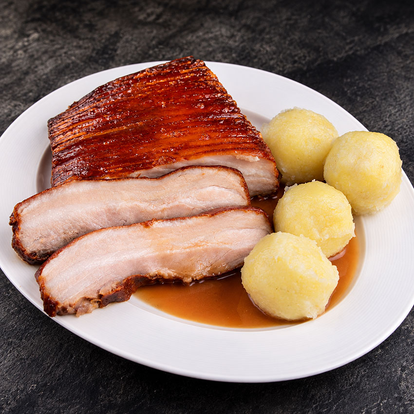 Schweinebraten-Package Sous Vide vorgegart - Paket für 6 Personen - mit Waldviertler Kartoffelknödel und Saftl – Bild 2